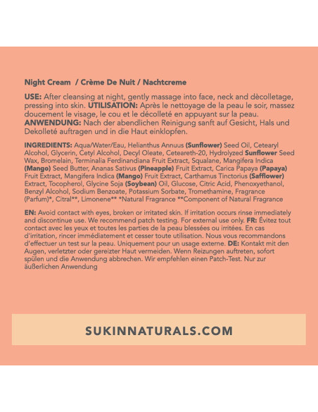 Hidratante Nocturno Sukin con Ciruela Kakadu y Vitamina E 47.9 ml Hidratante Nocturno Sukin con Ciruela Kakadu y Vitamina E 47.9 ml