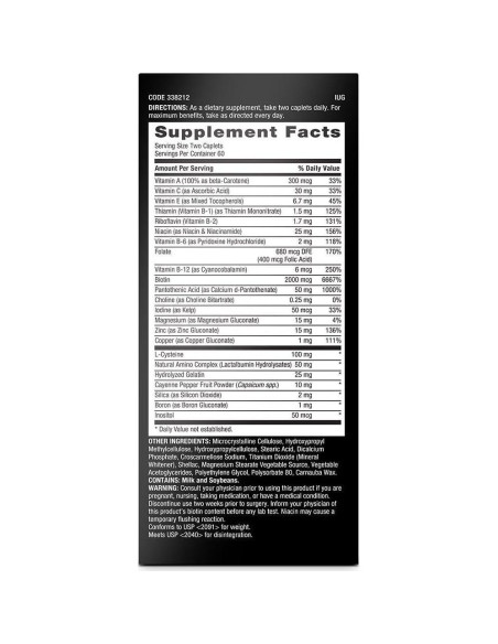 Suplemento para Cabello GNC Ultra Nutritivo Hombres 120 Tabletas