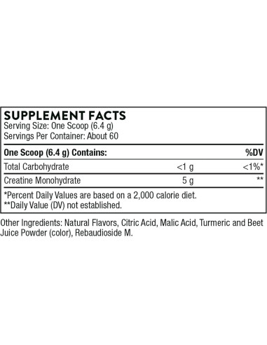 Creatina Monohidrato Thorne 60 Porciones Piña Naranja 5g