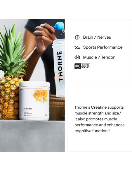 Creatina Monohidrato Thorne 60 Porciones Piña Naranja 5g