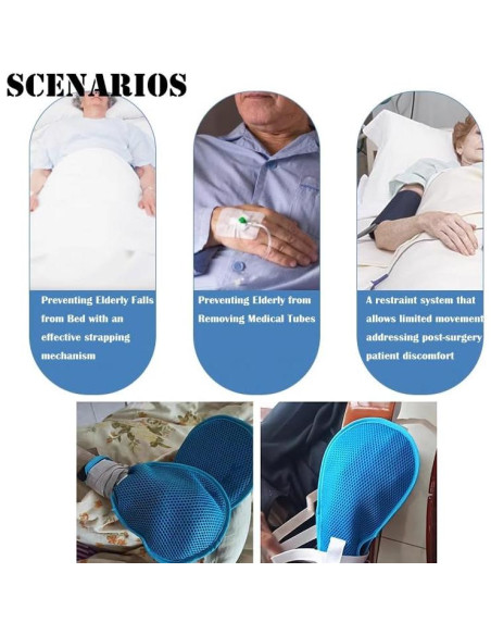 Guantes de Restricción CRAZY ROSA para Cuidado de Adultos Mayores