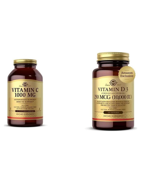 Solgar Vitamina C 1000 mg y D3 250 mcg - 250 Cápsulas Vegetales