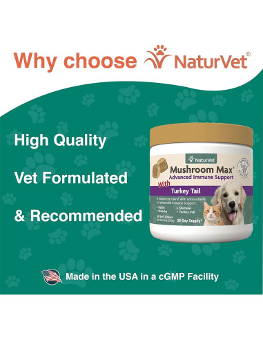 Suplemento Inmunológico para Perros NaturVet 60 Masticables