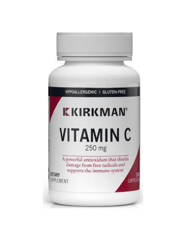Vitamina C 250 mg Kirkman - 250 Cápsulas Hipoalergénicas