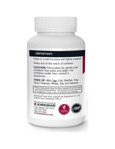 Vitamina C 250 mg Kirkman - 250 Cápsulas Hipoalergénicas