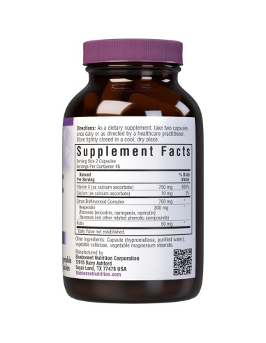 Cápsulas Vegetales Bluebonnet Mega Bio-C 750 mg 90 Unidades