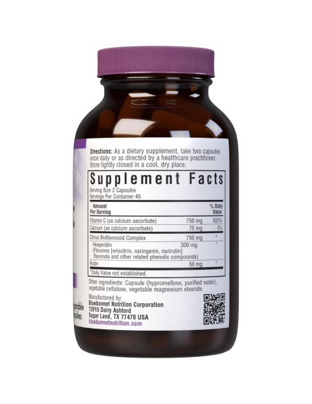 Cápsulas Vegetales Bluebonnet Mega Bio-C 750 mg 90 Unidades