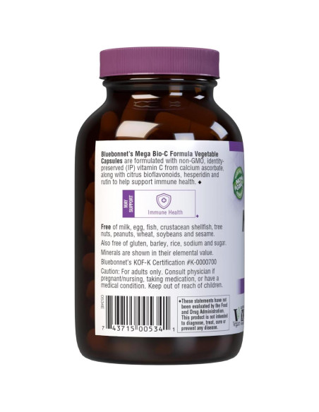 Cápsulas Vegetales Bluebonnet Mega Bio-C 750 mg 90 Unidades