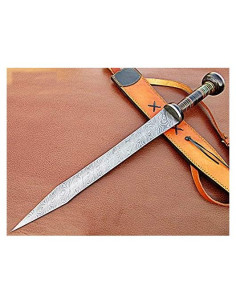Espada de Acero Damasco Poshland 48.26 cm Hecha a Mano