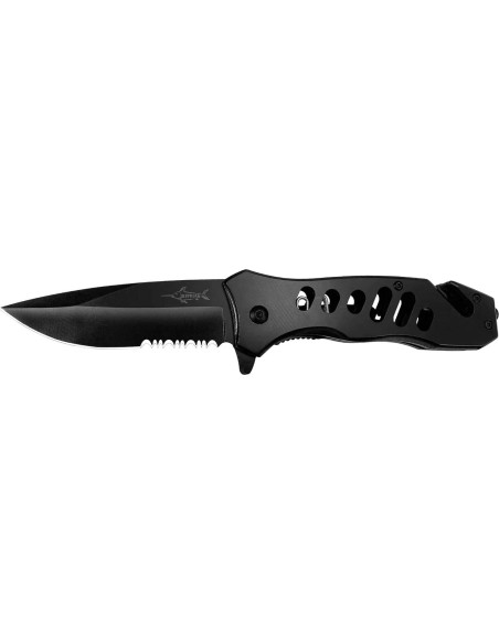 Cuchillo Plegable XIPHIAS 4-en-1 Acero Inoxidable Negro