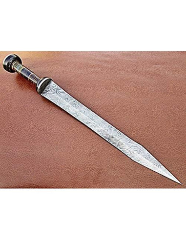 Espada de Acero Damasco Poshland 48.26 cm Hecha a Mano