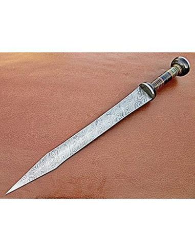 Espada de Acero Damasco Poshland 48.26 cm Hecha a Mano