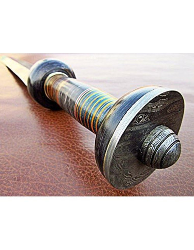 Espada de Acero Damasco Poshland 48.26 cm Hecha a Mano