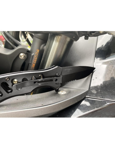 Cuchillo Plegable XIPHIAS 4-en-1 Acero Inoxidable Negro