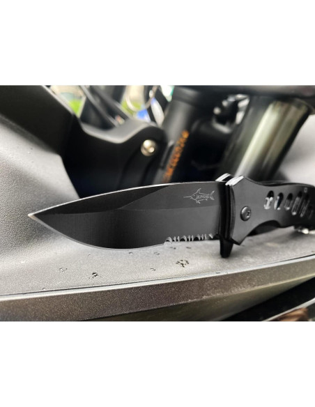 Cuchillo Plegable XIPHIAS 4-en-1 Acero Inoxidable Negro