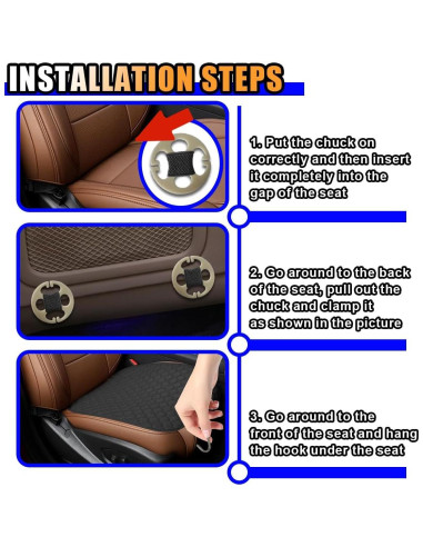 Funda de Asiento de Coche SMILFUY Negra Universal 49.8x49.3cm