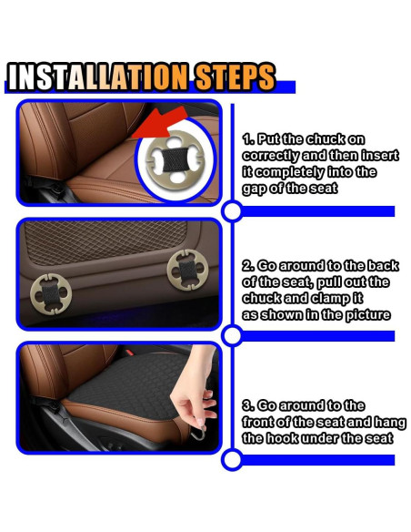 Funda de Asiento de Coche SMILFUY Negra Universal 49.8x49.3cm