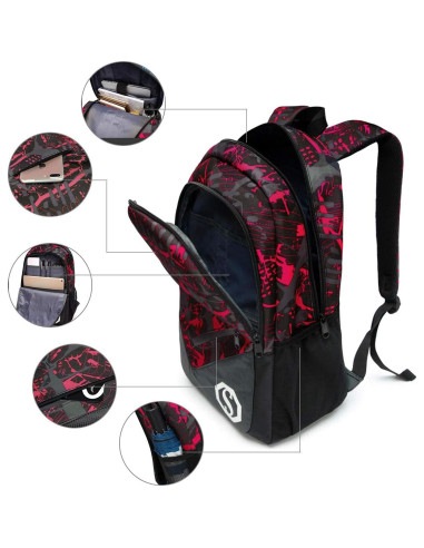 Mochila Escolar CAMTOP Niños 3 en 1 con Lonchera y Estuche