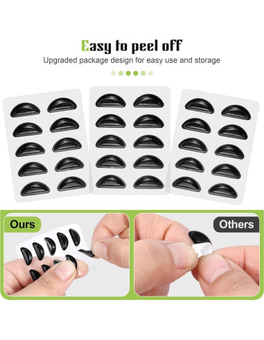 Almohadillas de nariz de silicona Gdnmpat - 20 pares antideslizantes