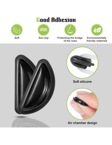Almohadillas de nariz de silicona Gdnmpat - 20 pares antideslizantes