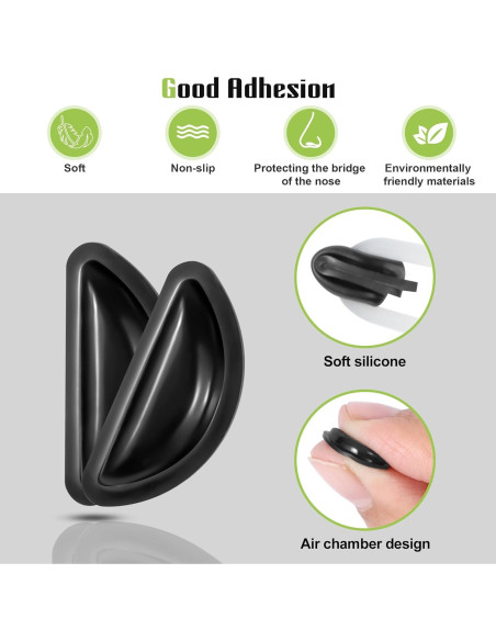 Almohadillas de nariz de silicona Gdnmpat - 20 pares antideslizantes