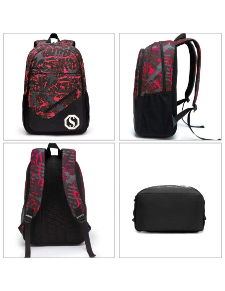 Mochila Escolar CAMTOP Niños 3 en 1 con Lonchera y Estuche