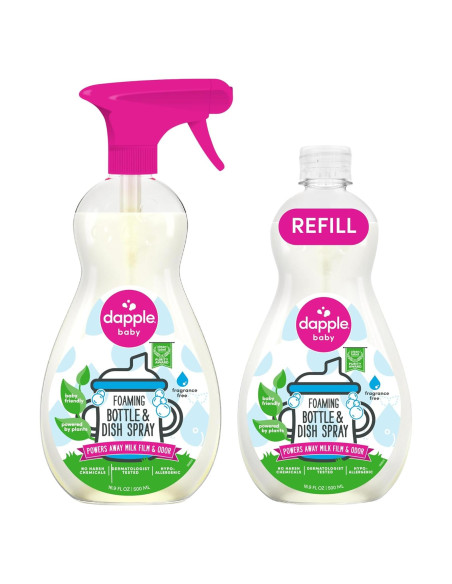 Dapple Baby Jabón Espumoso para Platos y Botellas Hipoalergénico 2x500ml