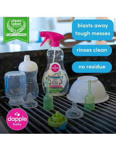 Dapple Baby Jabón Espumoso para Platos y Botellas Hipoalergénico 2x500ml