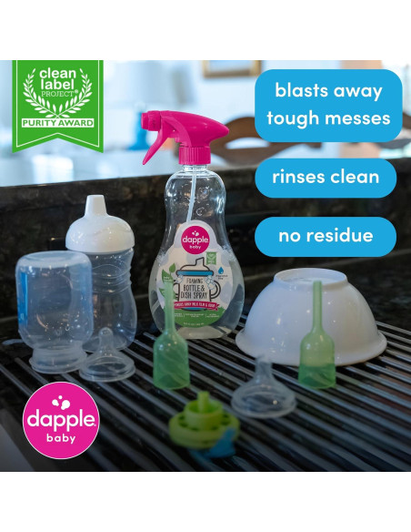 Dapple Baby Jabón Espumoso para Platos y Botellas Hipoalergénico 2x500ml