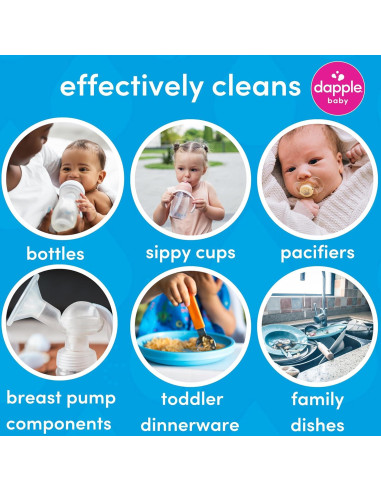 Dapple Baby Jabón Espumoso para Platos y Botellas Hipoalergénico 2x500ml