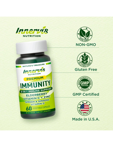 Suplemento Inmunológico 6-en-1 Innervis Nutrition 30 Cápsulas