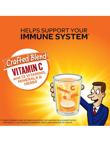 Tabletas efervescentes Airborne de naranja picante 10 unidades - 1000mg Vitamina C