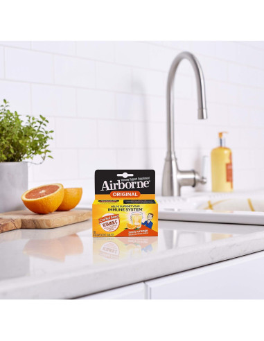 Tabletas efervescentes Airborne de naranja picante 10 unidades - 1000mg Vitamina C