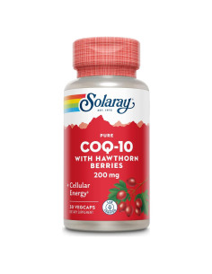 Suplemento CoQ-10 Puro 200 mg Solaray | Salud del Corazón | 30 VegCaps