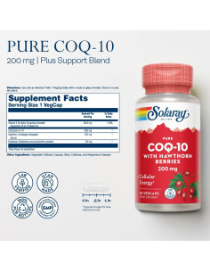 Suplemento CoQ-10 Puro 200 mg Solaray | Salud del Corazón | 30 VegCaps 2