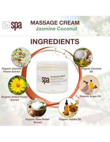 Crema de Masaje Spa Be Care Love 473 ml Jazmín y Coco