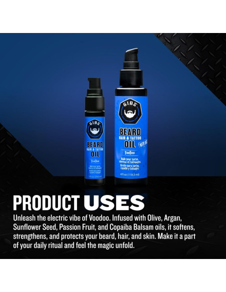Aceite para Barba GIBS 28.35g - Hidrata y Suaviza Piel y Cabello