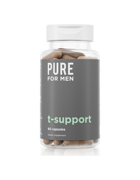 Suplemento T-Support Pure for Men | 60 Cápsulas Veganas con Maca y Vitamina D