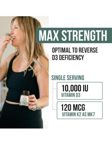 Vitamina D3 + K2 Orgánica Plant-D3 10000 UI + 120 mcg MK7