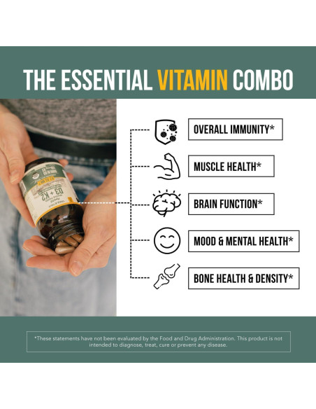 Vitamina D3 + K2 Orgánica Plant-D3 10000 UI + 120 mcg MK7