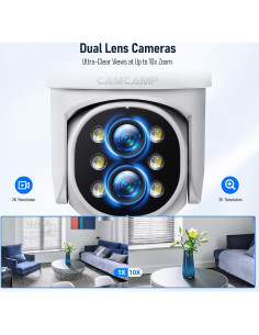 Sistema de Cámara de Seguridad Inalámbrica Camcamp 5MP Kit 4 Cámaras 2