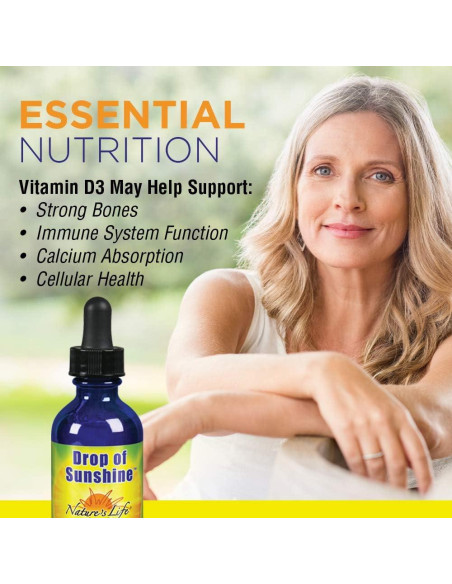 Gotas de Vitamina D-3 Líquida Vida Natural 60 ml - Aceite de Oliva y Coco