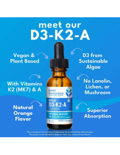 Vitamina D3 K2 A Líquida Vegana Bold Botanica 30ml 2