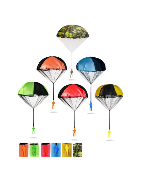 Juguetes de Paracaídas SIQUNUO - Paquete de 6 Colores para Niños Juguetes de Paracaídas SIQUNUO - Paquete de 6 Colores para Niños