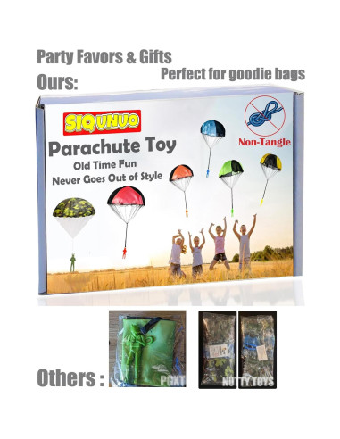 Juguetes de Paracaídas SIQUNUO - Paquete de 6 Colores para Niños