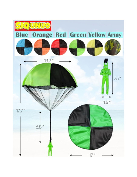 Juguetes de Paracaídas SIQUNUO - Paquete de 6 Colores para Niños Juguetes de Paracaídas SIQUNUO - Paquete de 6 Colores para Niños