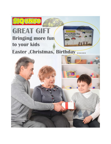 Juguetes de Paracaídas SIQUNUO - Paquete de 6 Colores para Niños