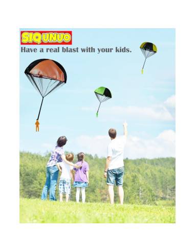 Juguetes de Paracaídas SIQUNUO - Paquete de 6 Colores para Niños