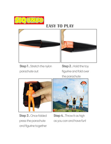 Juguetes de Paracaídas SIQUNUO - Paquete de 6 Colores para Niños