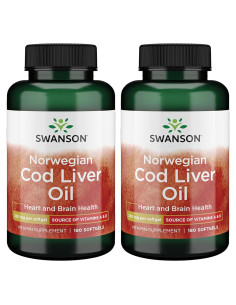 Aceite de Hígado de Bacalao Swanson - 180 Cápsulas 350mg